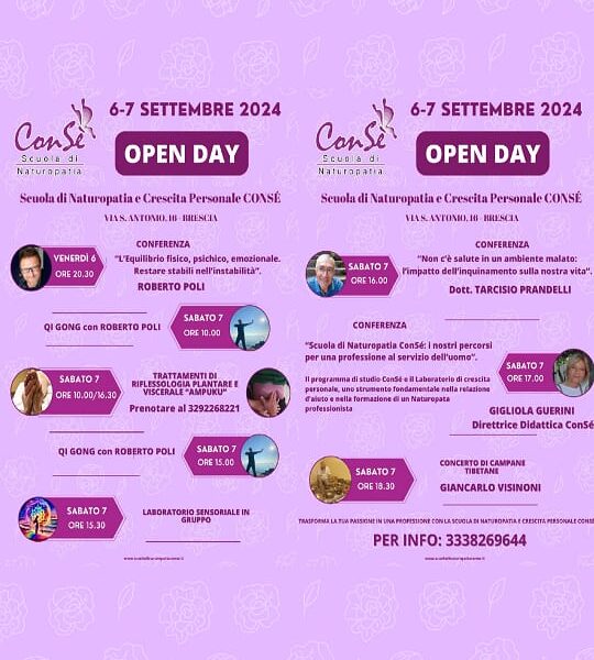 Open day sabato 6/7 settembre 2024